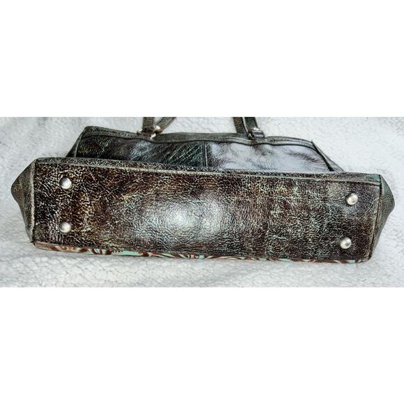 Patricia Nash Turquoise Tooled Italian Leather Tote bag - Picture 7 of 9